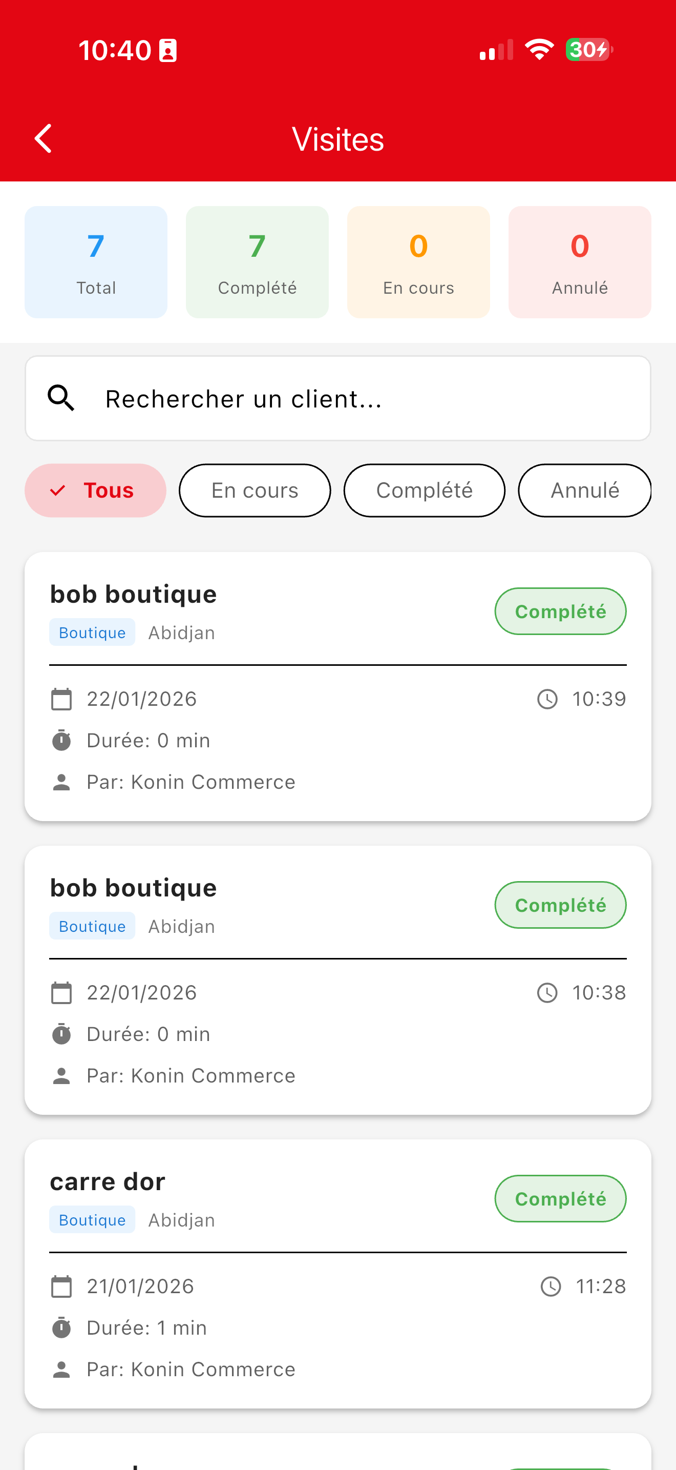 Visit Tracking